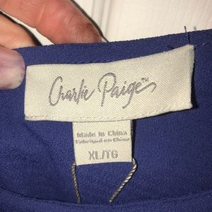 One shoulder loose fitting blouse Navy Blue tags still on